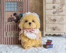 OOAK Mohair Artist Dog 6" Handmade Jointed Puppy Art Doll Collectible