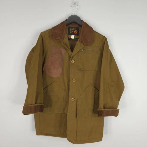 Vintage Bullseye Bill Jacket Mens 34 Brown Canvas Field Hunting Water Repellent video thumbnail