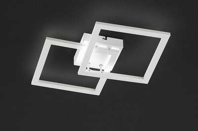 WOFI Elle LED Deckenleuchte zwei Quadrate LED Leuchte weiß