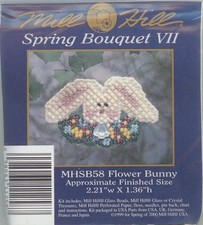 Mill Hill Spring Bouquet VII Flower Bunny MHSB58 Stitch  Beading KIT New 2000
