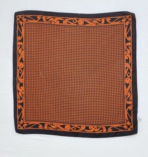 FASHIONABLE Women s 100 Silk Scarf neckerchief In Orange W Houndstooth Print20"