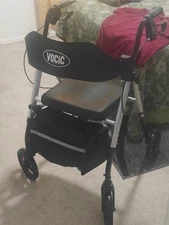 Rollator Walker by Vocic - Adjustable Height with Wide Backrest & Ergonomic Seat