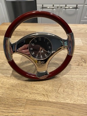 MERCEDES~BENZ STEERING WHEEL DESK Or WALL CLOCK ~ 3 3/4'' d.i.a.~