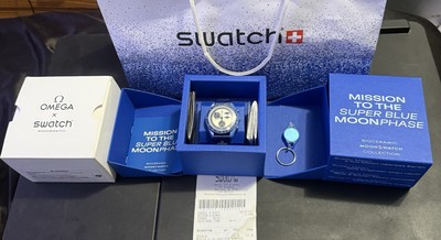 Swatch x Omega Moonswatch Mission To Blue Moon 100% Authentic With Receipt