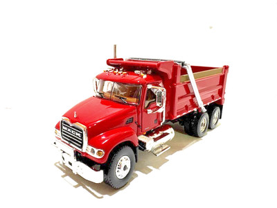FIRST GEAR / DCP 1/64 SCALE MACK GRANITE TANDEM AXLE DUMP TRUCK  RED & CHROME