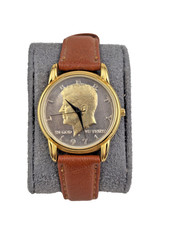 Orologio Uomo Claremont Half Dollar #26-196 Coin Face Quarzo Kennedy Batteria Nuova