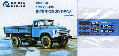 Quinta Studios 1/35 ZIL-130 3D PRINTED & COLORED INTERIOR AVD SET
