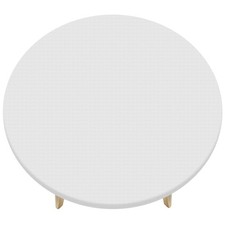 60" Flannel Backed Elastic Fitted Round Plastic Tablecloth [Beige]