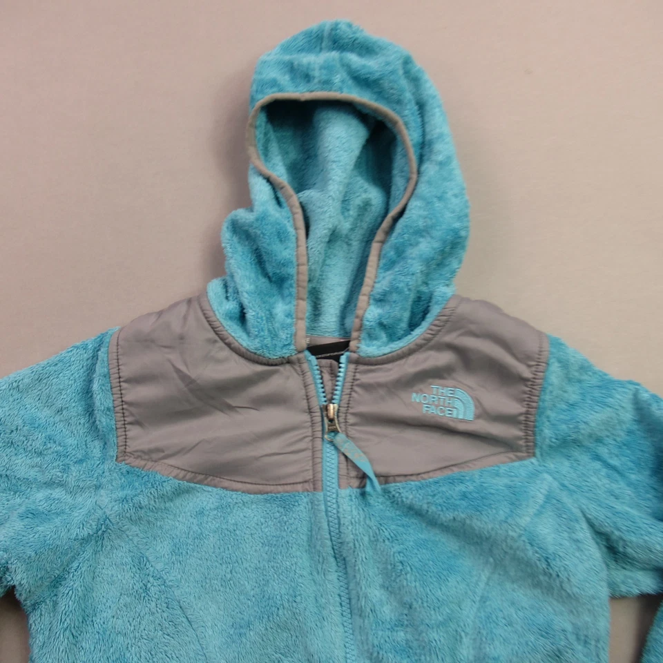 Chaqueta North Face Niñas Mediana 10/12 Manga Larga Bolsillos con Capucha Verde Foto 2 de 4