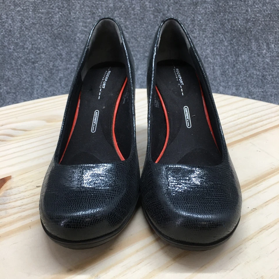 Mocasines Rockport Pump para mujer 8W negros movimiento total transitabilidad cuero sin cordones Foto 4 de 4