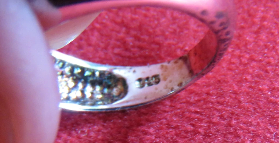 Anello Da Donna In Argento Sterlingo Con Agata Verde - Immagine 4 di 4