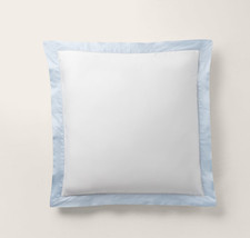 Ralph Lauren Organic Sateen Border Blue 624 TC EUROPEAN Pillow Sham