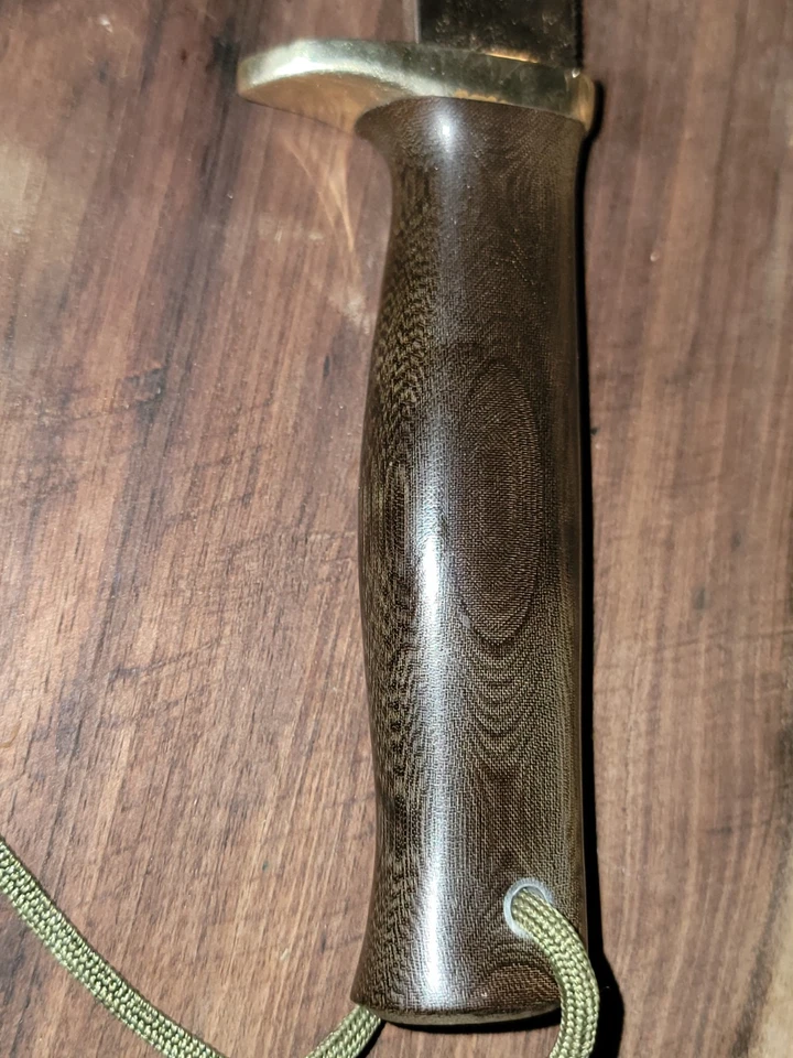 Randall Made Knives 28 Woodsman Green Micarta Handle, Brass☆No Sheath☆ - Image 3 of 4