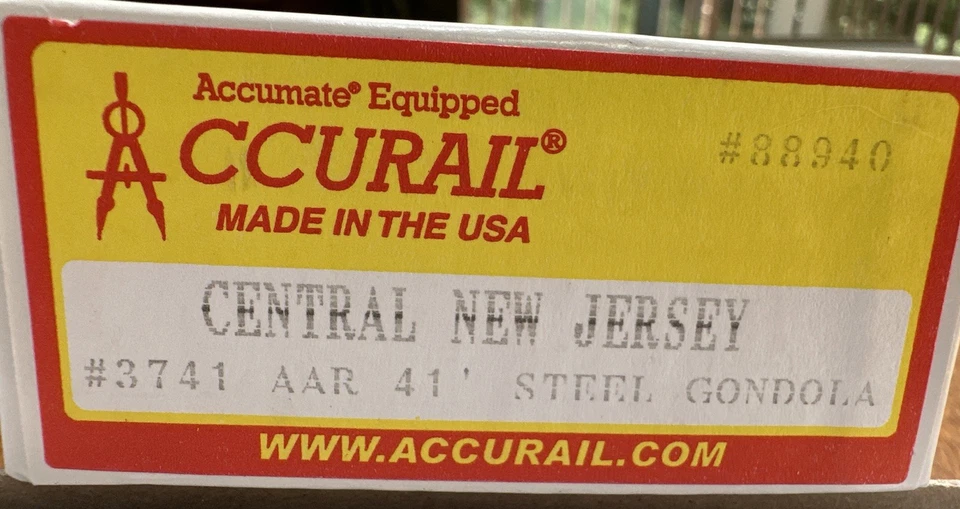 Accurail HO Kit #3741 AAR 41’ Steel Gondola Central New Jersey 88940 Assemble NY - Image 2 of 4