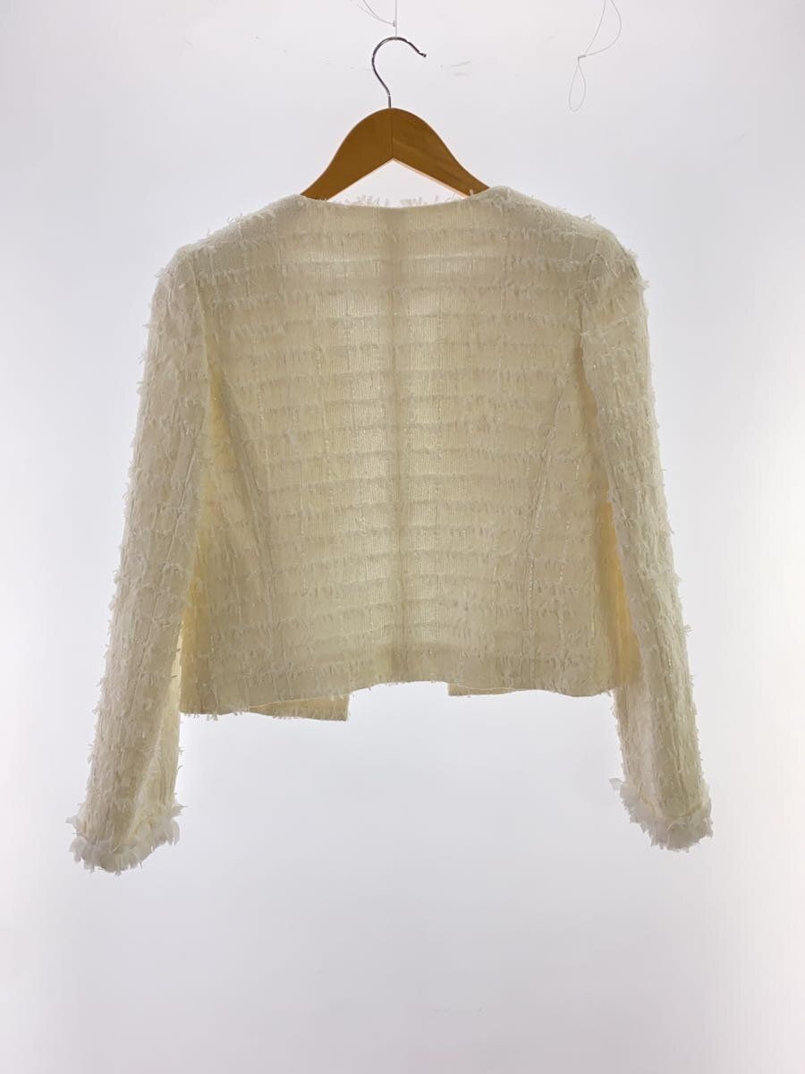 FOXEY BOUTIQUE altra giacca senza colletto frusta vaniglia 38 cotone bianco usata