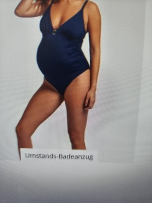 Neu Umstandsbadeanzug Bademode Schwangere L blau Dorina Spaghettiträger
