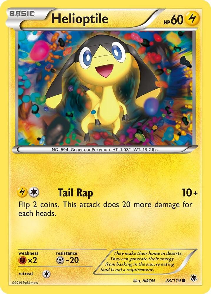 Helioptile 28 #28/119 Xy - Phantom Forces Common Pokemon TCG MP