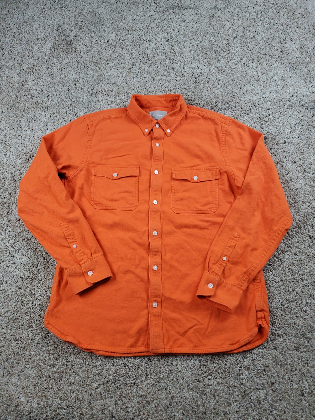 Everlane Shirt Large Mens Blaze Orange Long Sleeve Button Down
