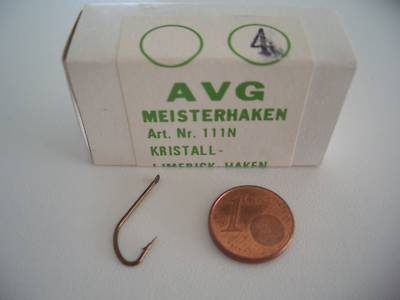 100 AVG Kristall-Limerick-Haken, lose, nickel, Gr. 4 ungebundene Haken