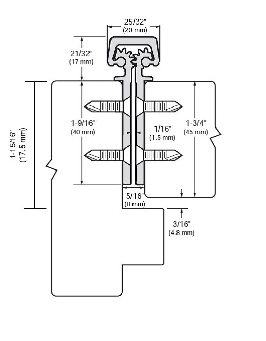 FULL MORTISE HEAVY DUTY GEARED HINGE COMERCIAL GRADE FLUSH MOUNT 83" DARK BRONZE - Image 3 of 4