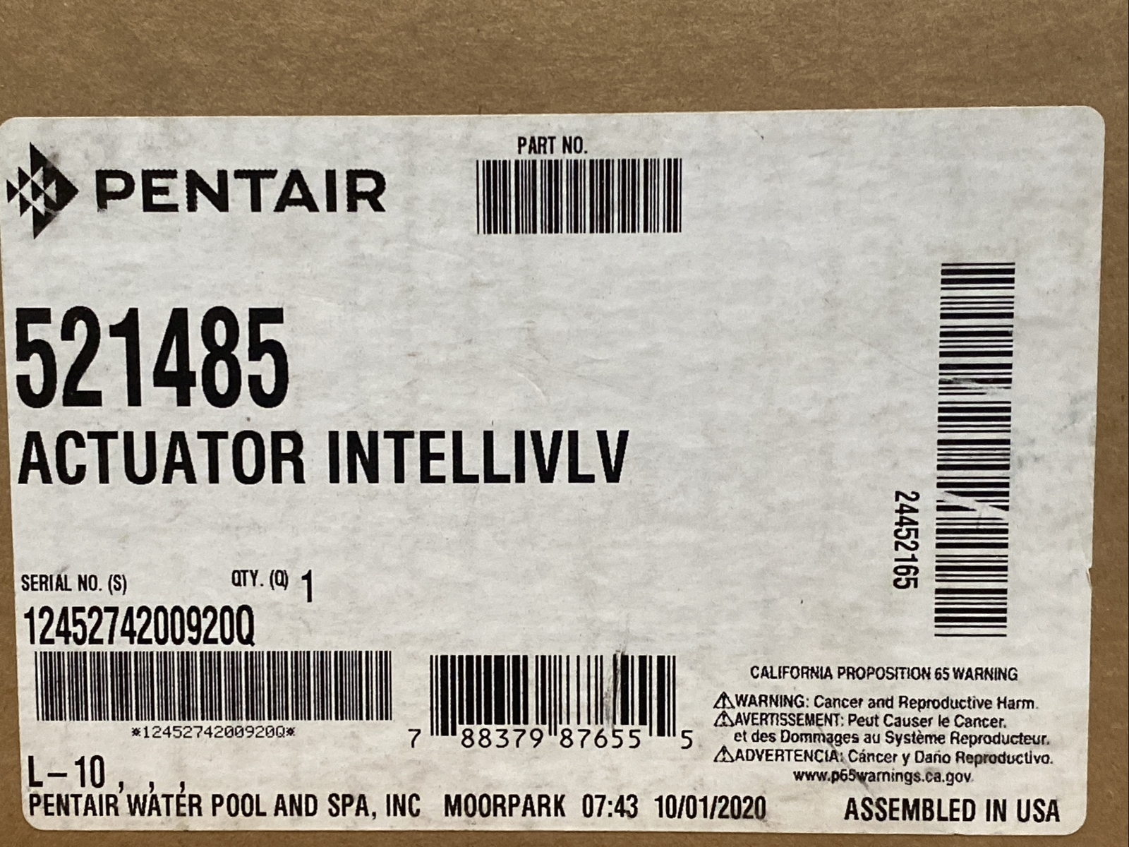 PENTAIR IntelliValve™ Valve Actuator for Any Automation System 521485