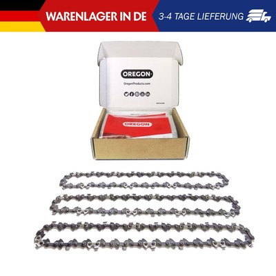 Oregon Pack of 3 saw chains, 3/8 inch LP for 35 cm rail, 52 drive links, 1.1 mm,