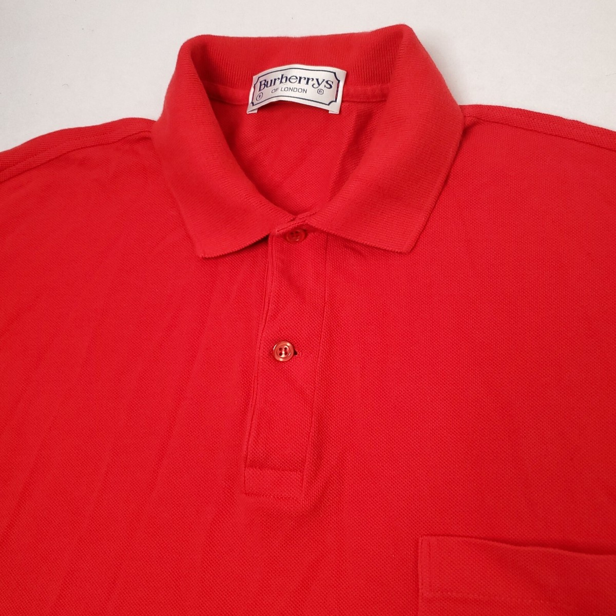 希少品レア物ビンテージBurberrys ゴルフシャツ Vintage Burberrys Of London Mens Golf Polo Shirt Red Size 9