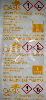 3X OASIS Water Purification Tablets 50