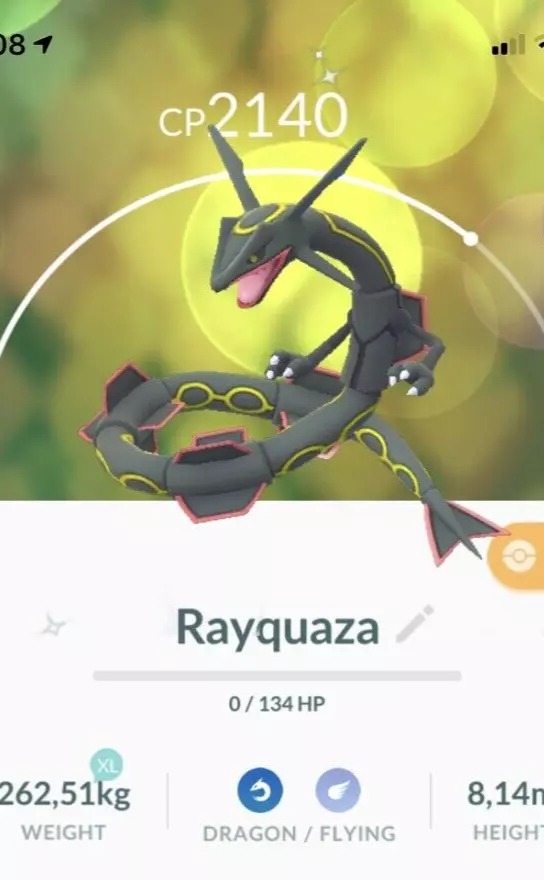 Shiny Rayquaza Pokemon Trade Go LV20 Registered/30 Day Trading Stardust  Pokémon