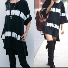 Free People gray canyon tie dye thermal shirt tunic mini dress