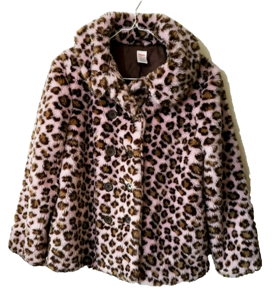Gymboree Faux Fur Pink & Brown Leopard Size Large 10 - 12 - Image 3 of 4