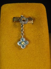Colgante BARBARA BIXBY FLOR ENCANTO TOPACIO AZUL PIEDRAS PRECIOSAS CADENA SS 18K