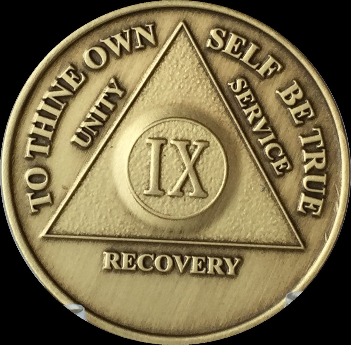 9 Year AA Medallion Alcoholics Anonymous Sobriety Chip IX Years