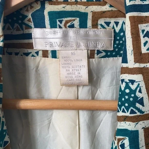 Abstract Print Blazer - Dry Clean - Image 2 of 4