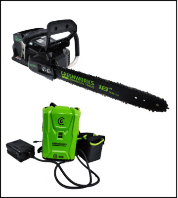 Greenworks 82 V Akku Kettensäge GC82CS 45cm incl. Akku 12Ah und Ladegerät
