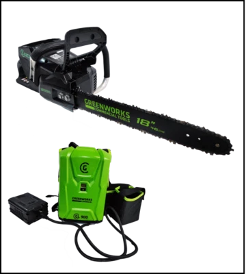 Greenworks 82 V Akku Kettensäge GC82CS 45cm incl. Akku 12Ah und Ladegerät