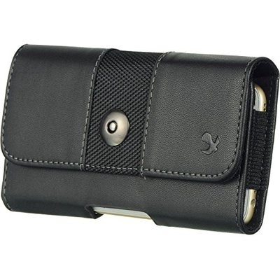 Black4 Horizontal Belt Clip Holster Leather Pouch Case for ZTE