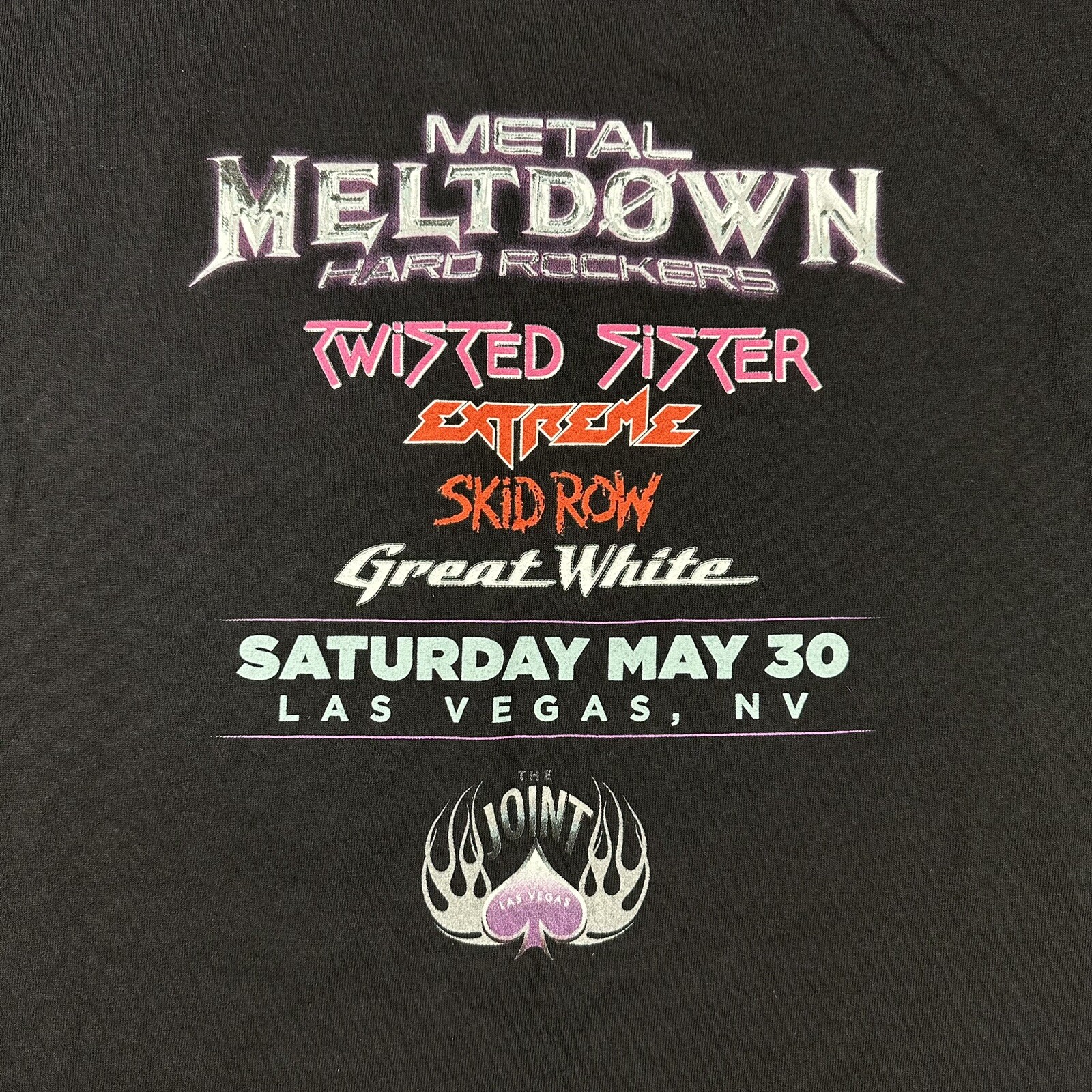 FILA T shirt concerto nera MELTDOWN Twisted Sister Skid Row Extreme 3XL XXXL