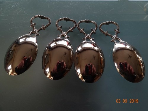 Cucchiaio/cucchiaio da antipasto elegante da sogno color argento-oro, 4 pezzi - Foto 9 di 11