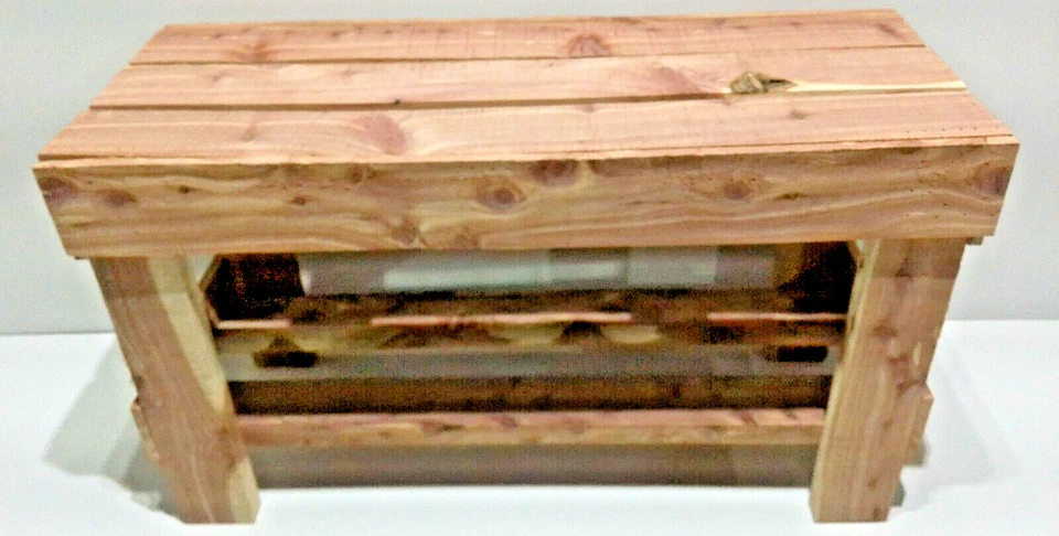 AROMATIC NOTTY RED CEDAR Wood Medium Entryway Bench 33"L X 13"W X 19.5"T - Image 3 of 4