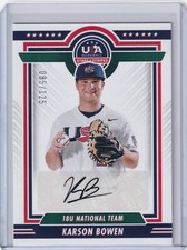 Karson Bowen 2022 Panini Stars & Stripes USA Black Auto 18US-KB, 085/125