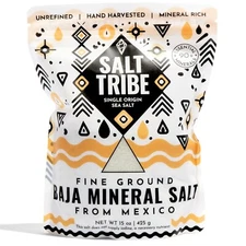 Salt Tribe Baja Gold Sea Salt | 90+ Minerals | Fine Ground | Organic | 15 oz