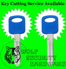 Lot of Two (2) Ford Blue Plastic Molded Key Blank Uncut H75P H75PC