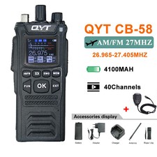 QYT CB-58 Walkie Talkie 27MHz 4W CB Radio Transceiver AM/FM Hand Microphone