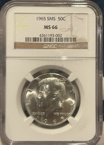 1965 SMS Kennedy Half Dollar MS 66 NGC Blast White Free Shipping Rare High Grade