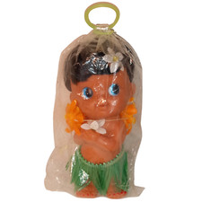 Vintage Hawaiian Hula Girl Doll with Grass Skirt and Lei Sealed in Bag 