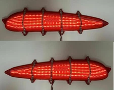 LH & RH LED Brake Tail Light Lens w/ Trim Bars For 1959 Chevy Impala