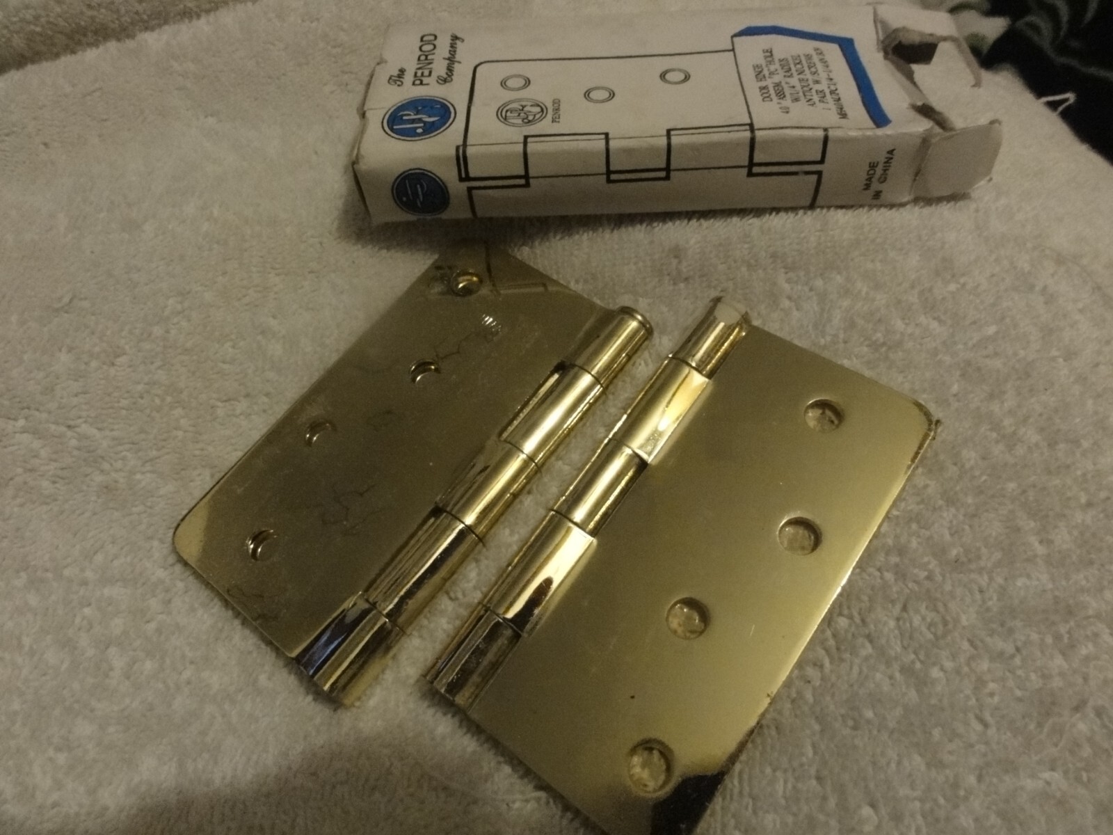(2 PACK) Penrod Brass Hinges for Doors PC 4" W/ 1/4 Inch Radius