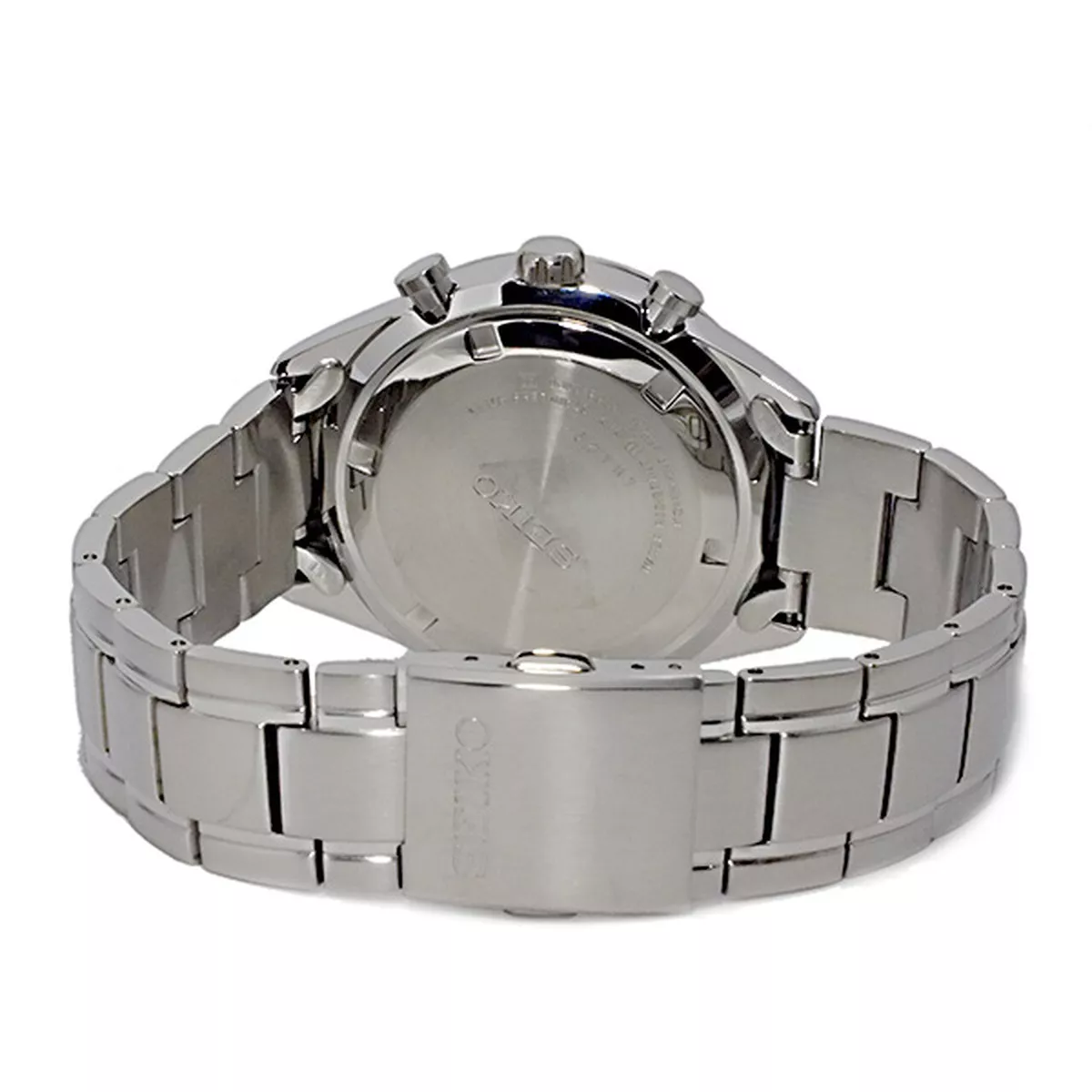 Seiko Chronograph White Dial Bracelet Men s Watch SSB153P1 eBay