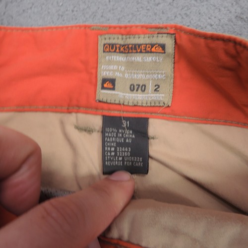 Pantaloni vintage Quiksilver uomo 31 (32x32) larghi Y2K cargo surfista grunge kaki utility - Foto 10 di 16